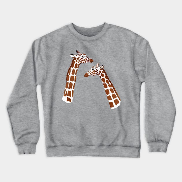 Two Happy Giraffes Crewneck Sweatshirt by Michelle Le Grand